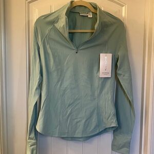 Athleta Light Green Salutation Half-Zip Top